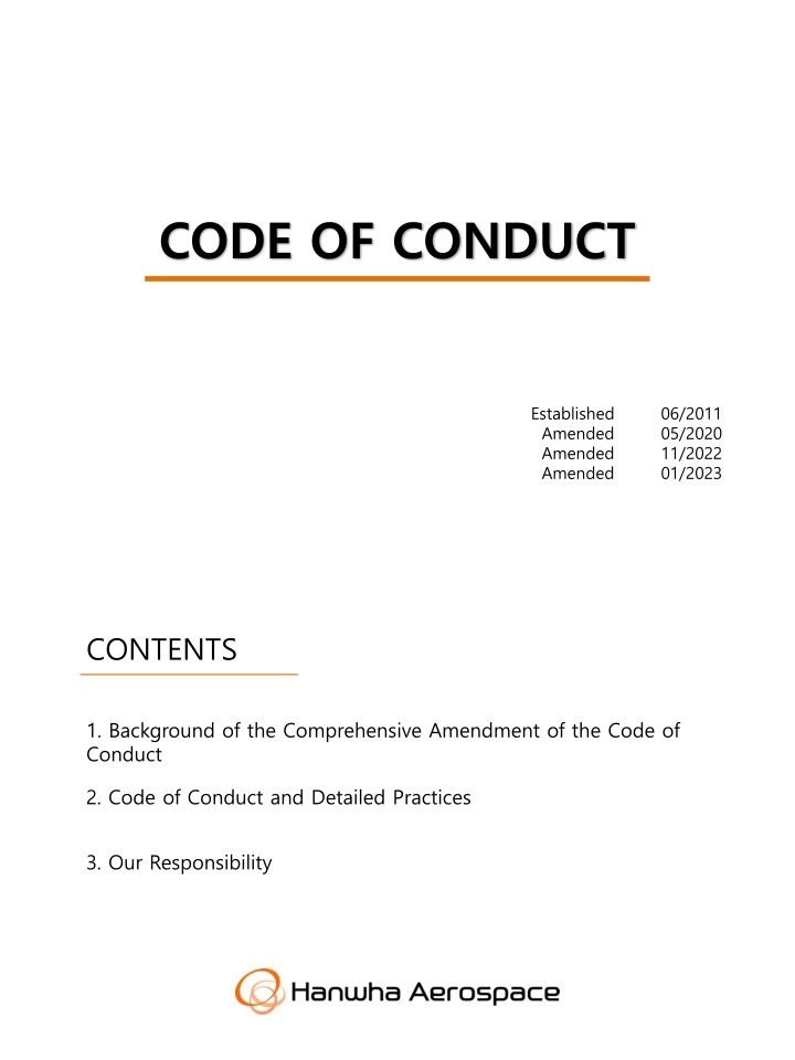 code of conduct n.w