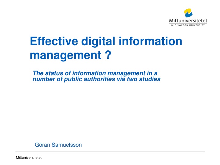 Effective Digital Information Management in Public Authorities