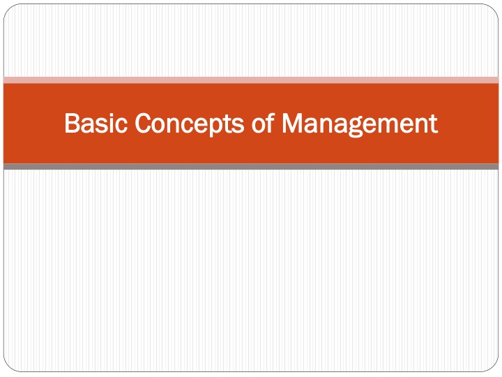 basic concepts of management basic concepts n.w