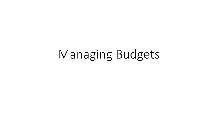 managing budgets n.w