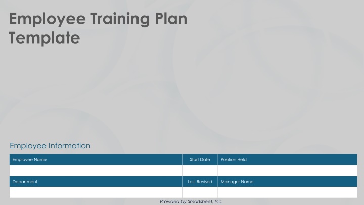 employee training plan template n.w