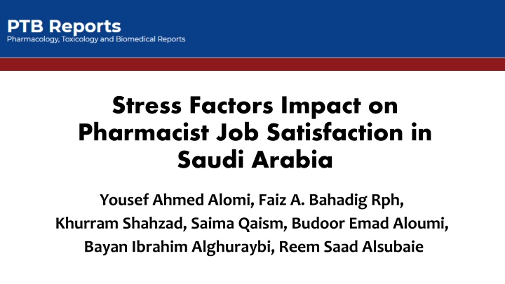 stress factors impact on pharmacist n.w