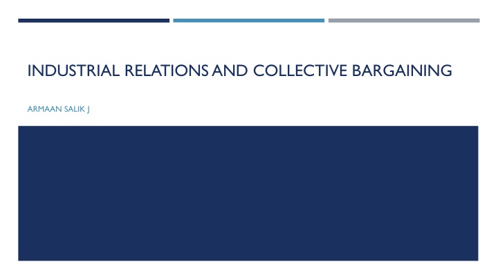 industrial relations and collective bargaining n.w