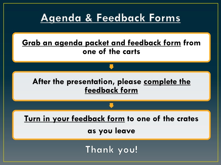 agenda feedback forms n.w