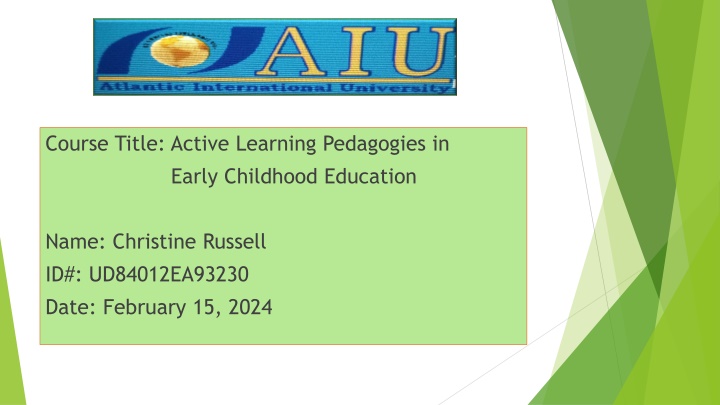 course title active learning pedagogies in early n.w