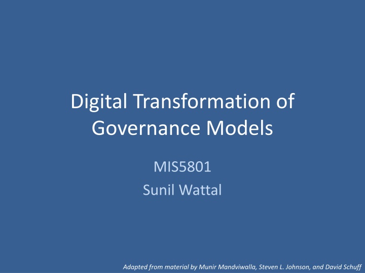 digital transformation of governance models n.w