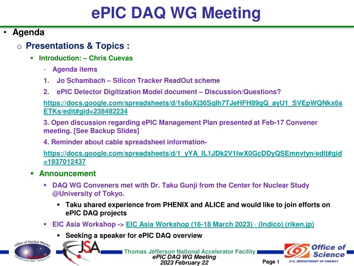 epic daq wg meeting n.w