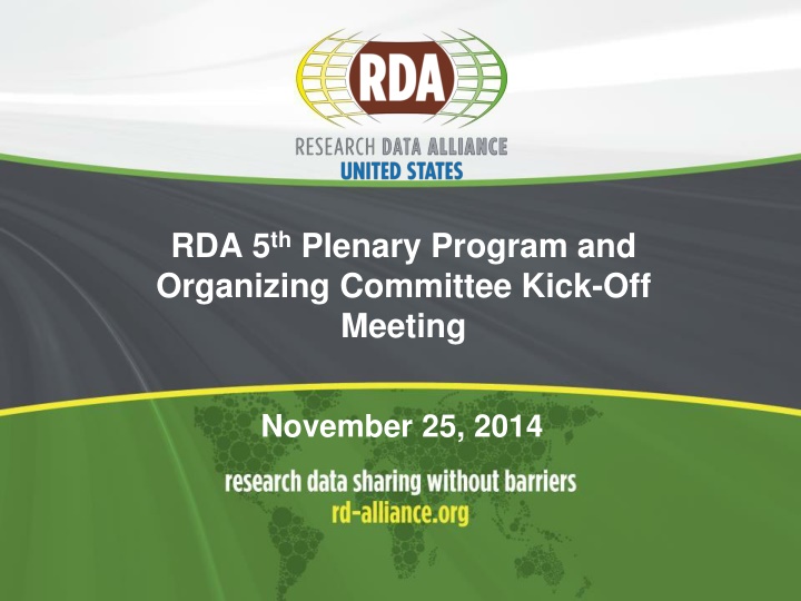 rda 5 th plenary program and organizing committee n.w