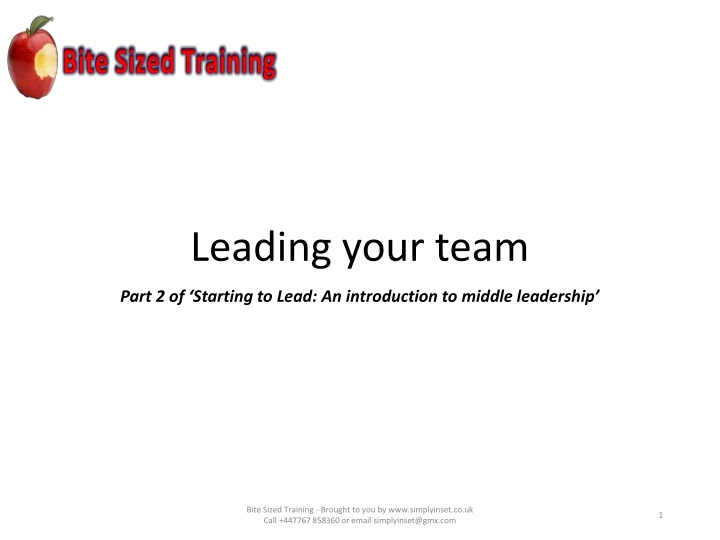 leading your team n.w