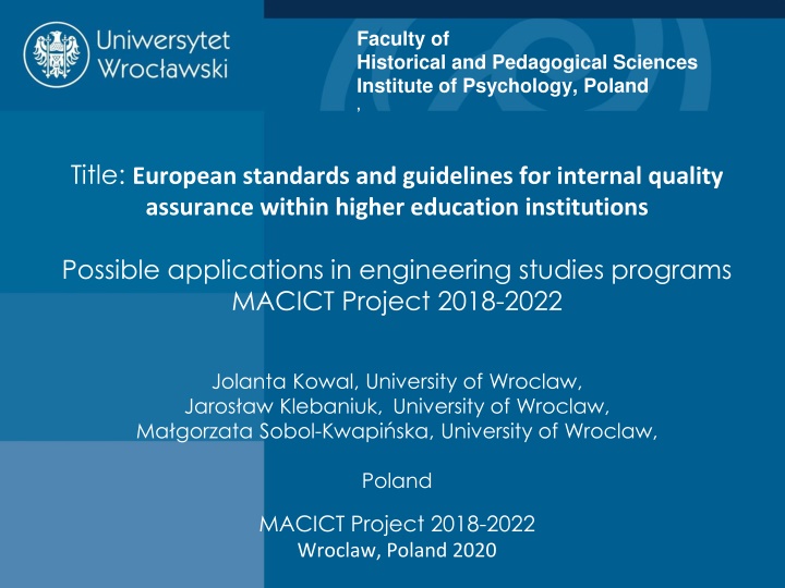 faculty of historical and pedagogical sciences n.w