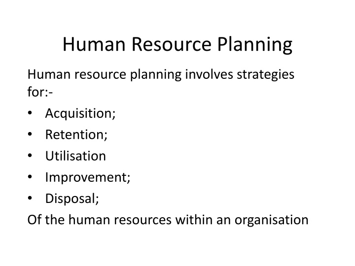 human resource planning n.w