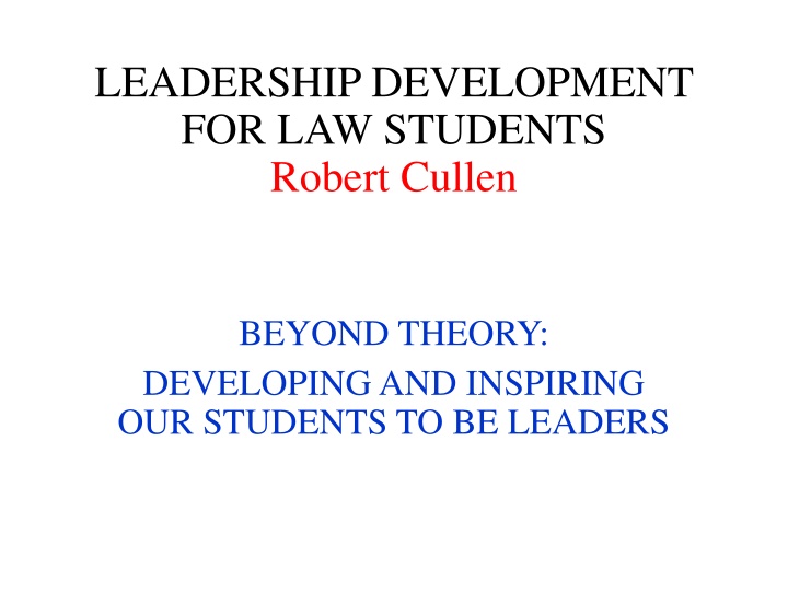 leadership development for law students robert n.w