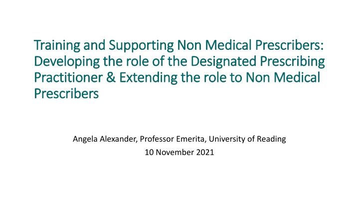 training and supporting non medical prescribers n.w