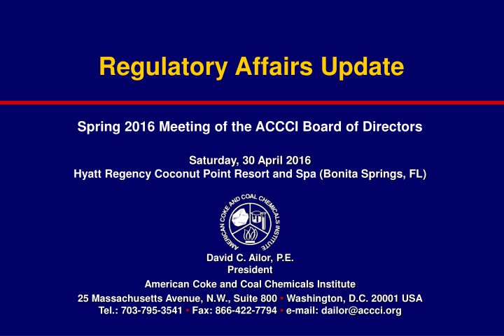 U.S. Coke Industry Regulatory Issues