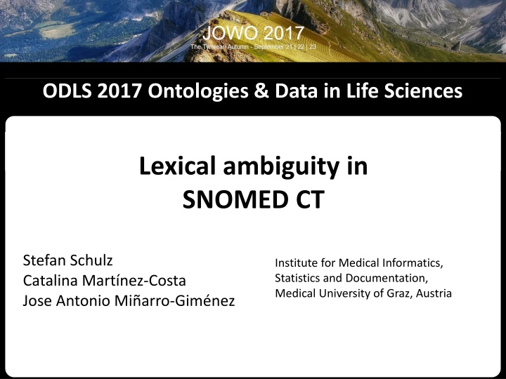odls 2017 ontologies data in life sciences n.w