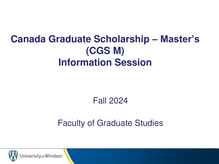canada graduate scholarship master n.w