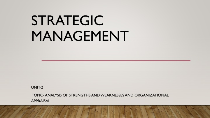 Analysis of Strengths and Weaknesses in Organizational Appraisal