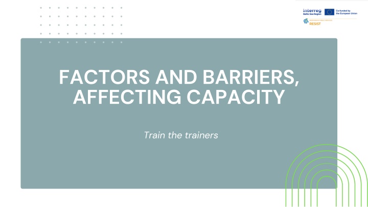 factors and barriers affecting capacity n.w