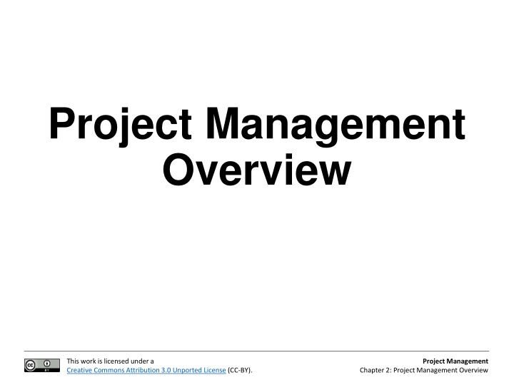project management overview n.w