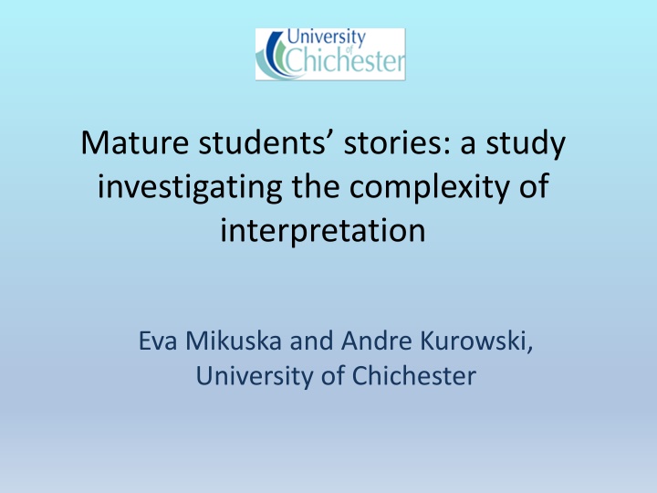 mature students stories a study investigating n.w