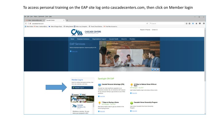 to access personal training on the eap site n.w