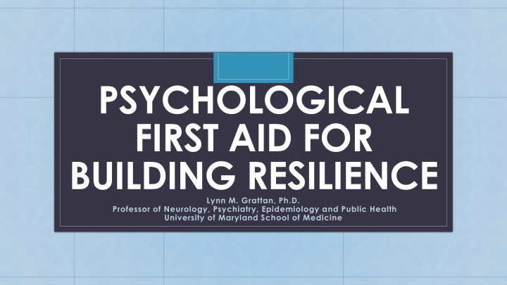 psychological first aid for building resilience n.w