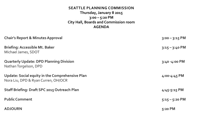 seattle planning commission thursday january n.w