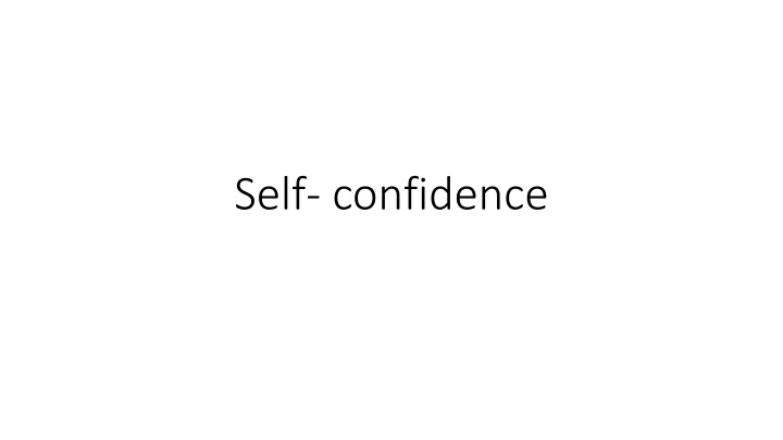 self confidence n.w