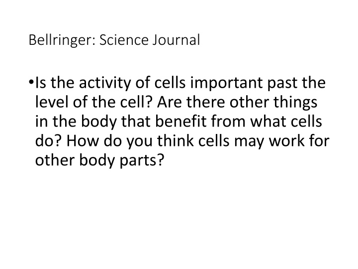 bellringer science journal n.w