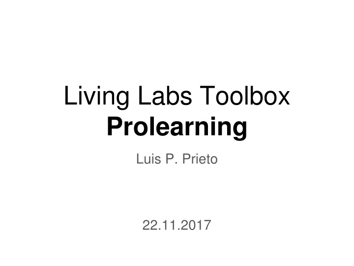living labs toolbox prolearning n.w