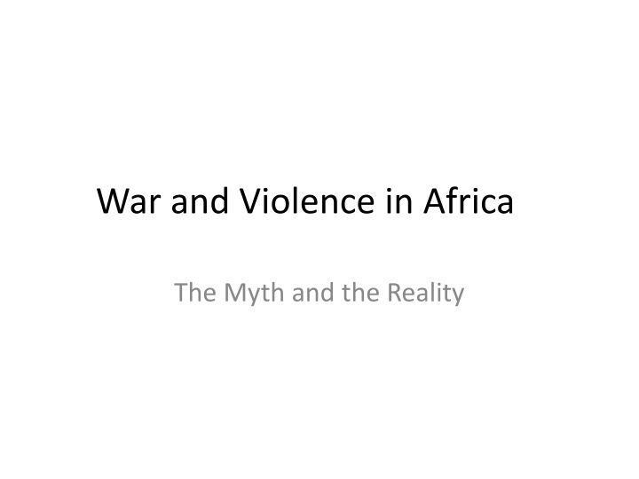 war and violence in africa n.w