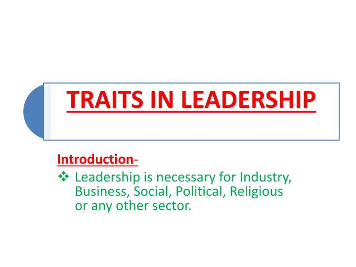 traits in leadership n.w