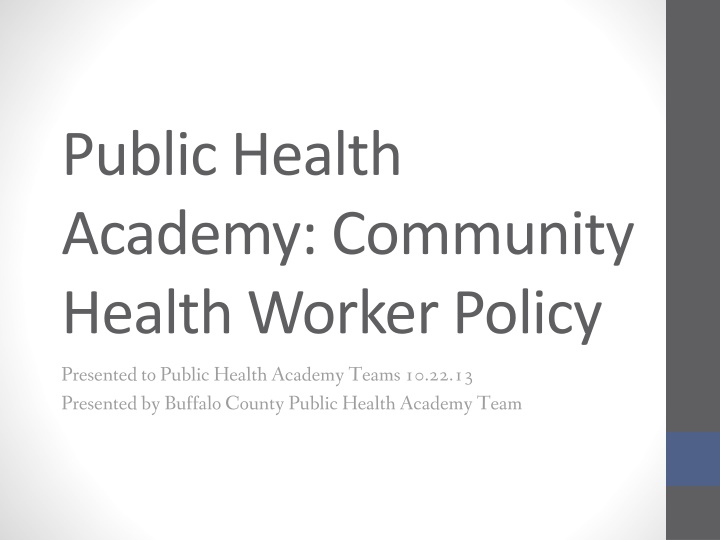 public health academy community health worker n.w