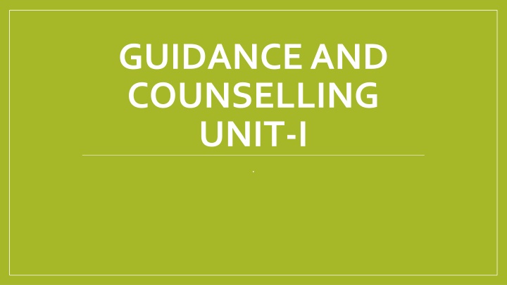 guidance and counselling unit i n.w