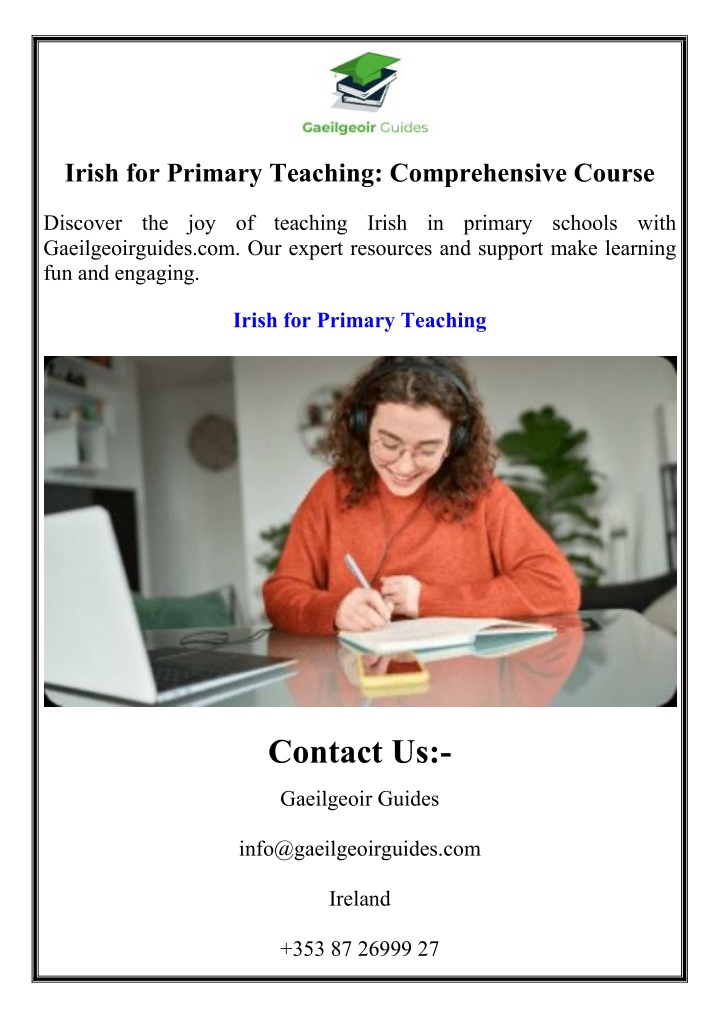 irish for primary teaching comprehensive course n.w