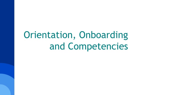 orientation onboarding and competencies n.w
