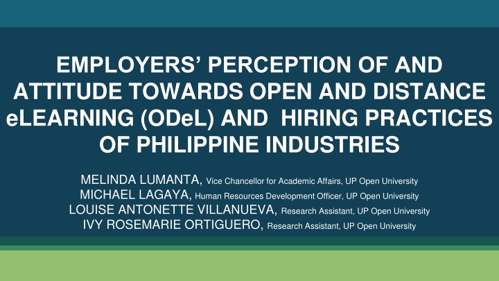 employers perception of and attitude towards open n.w