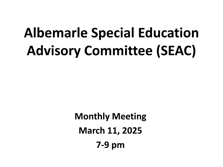 albemarle special education advisory committee n.w