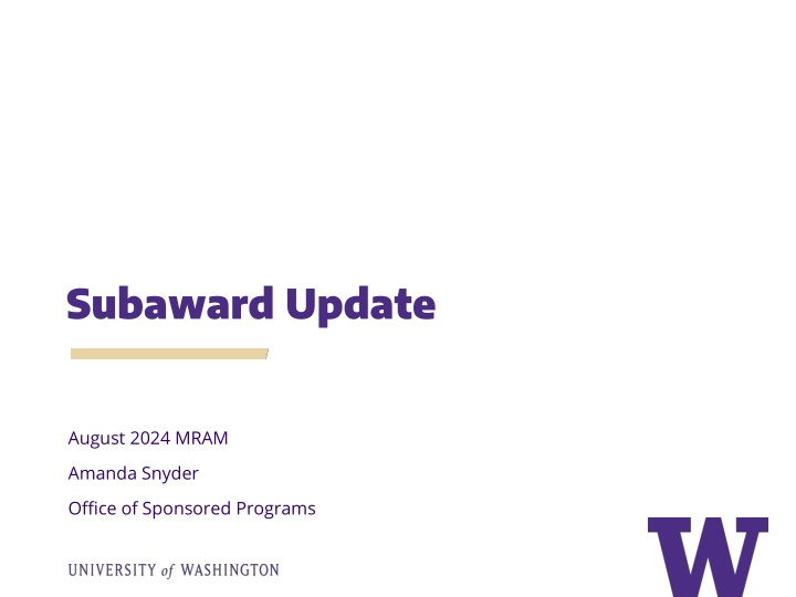 subaward update n.w