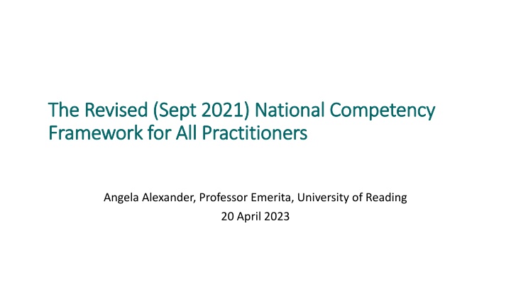National Competency Framework Update September 2021
