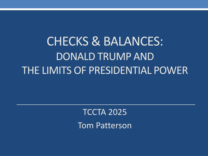 checks balances donald trump and the limits n.w