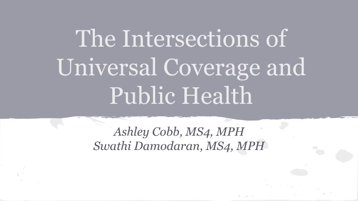 the intersections of universal coverage n.w