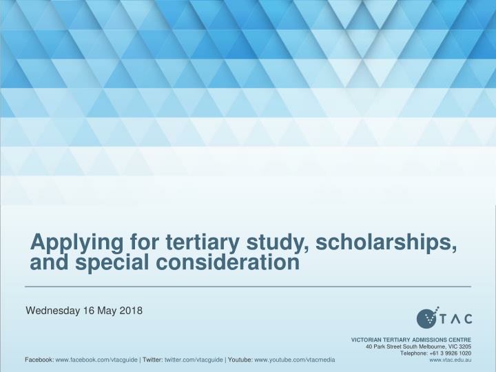 applying for tertiary study scholarships n.w
