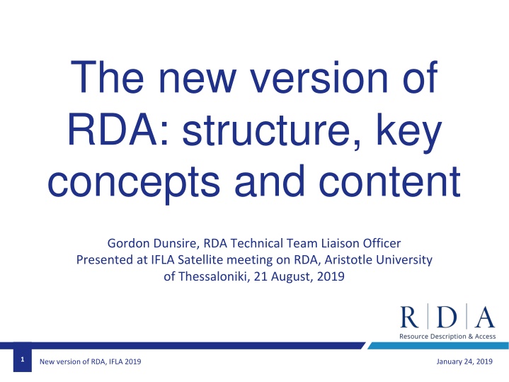 the new version of rda structure key concepts n.w