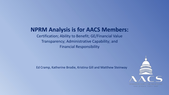 nprm analysis is for aacs members certification n.w