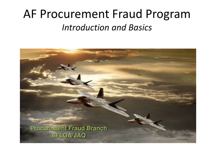 Introduction to AF Procurement Fraud Program