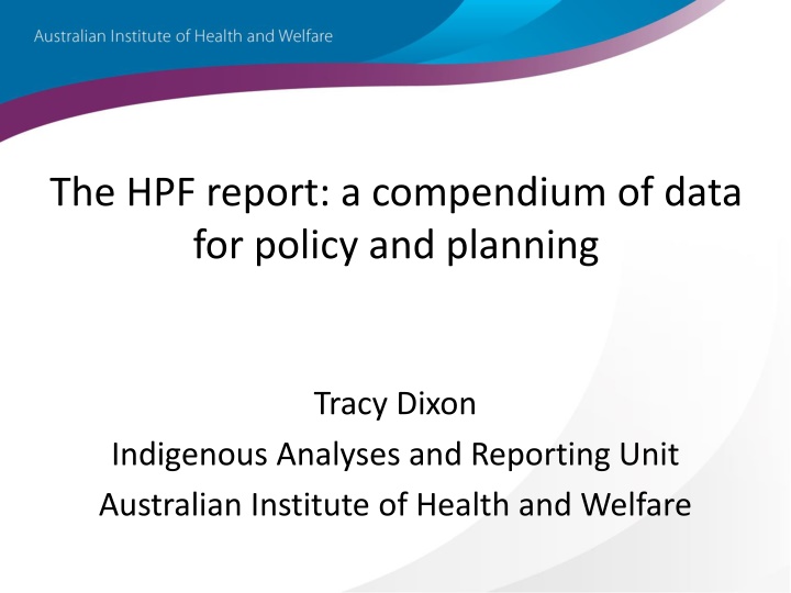 the hpf report a compendium of data for policy n.w