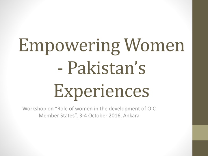 empowering women pakistan s experiences n.w