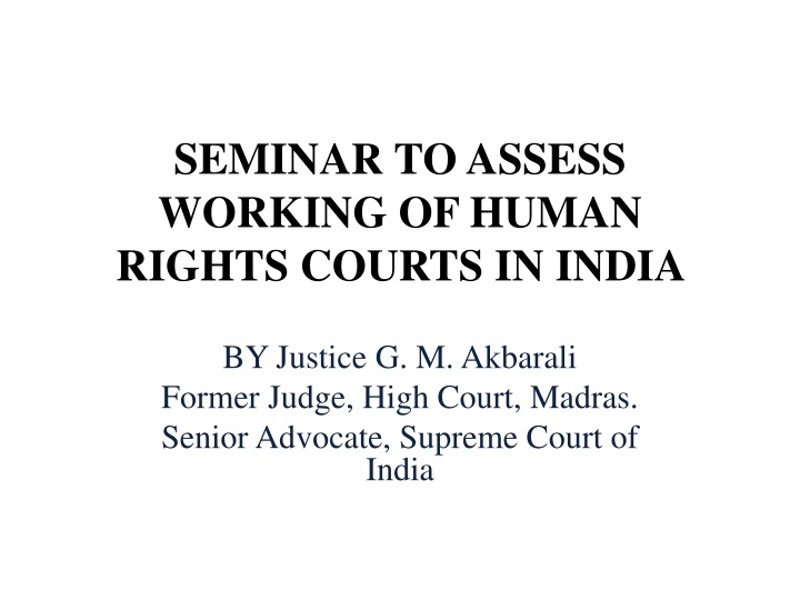 seminar to assess working of human rights courts n.w