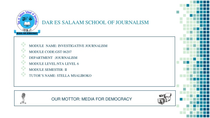dar es salaam school of journalism n.w